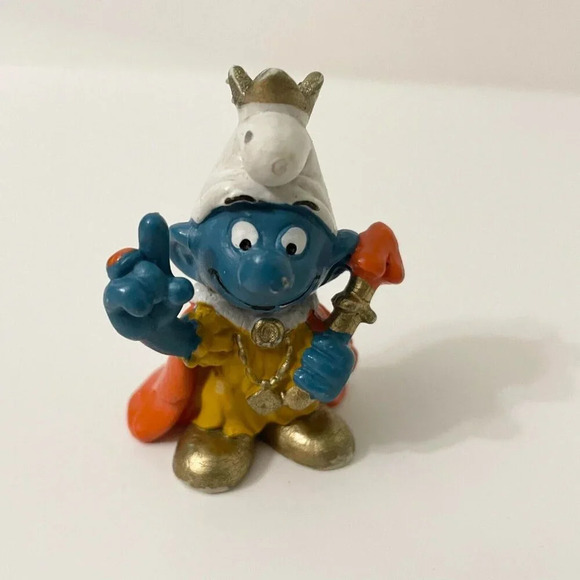 Vintage Smurf Smurfs King  Mushroom Wand Wizard Sorcerer Schleich Peyo Figure - Picture 13 of 13